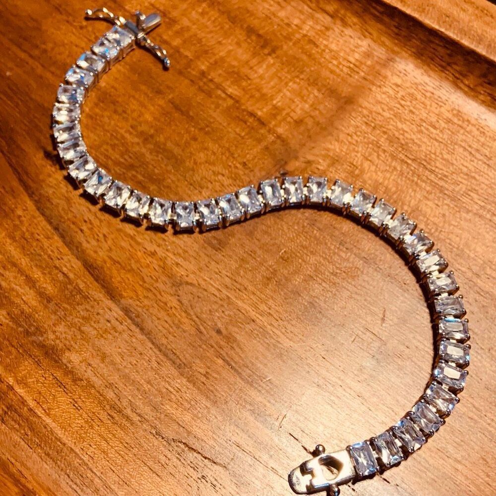 ADI 925 Sterling Silver & CZ Tennis Bracelet (8”)